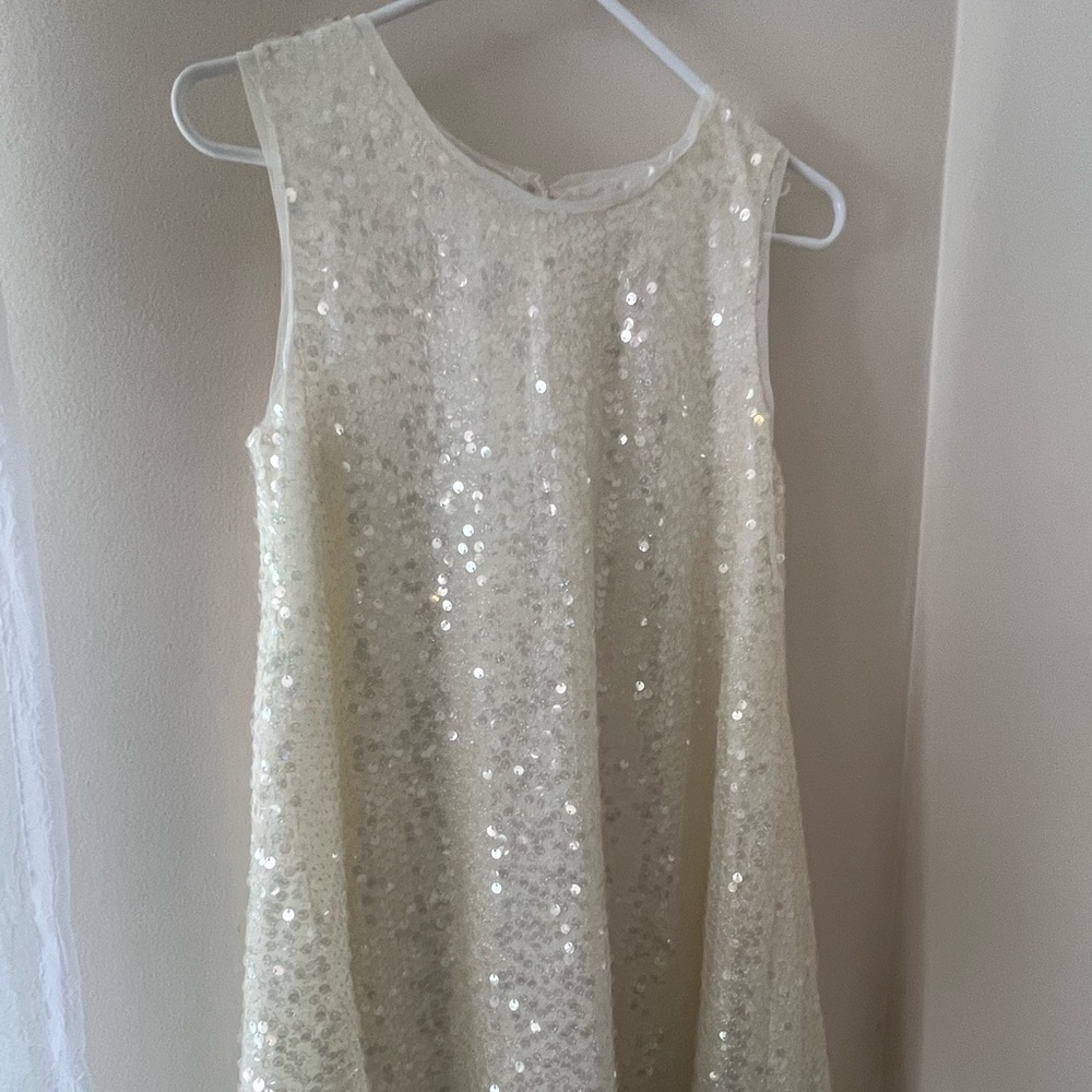 Beautiful girls white sequin dress